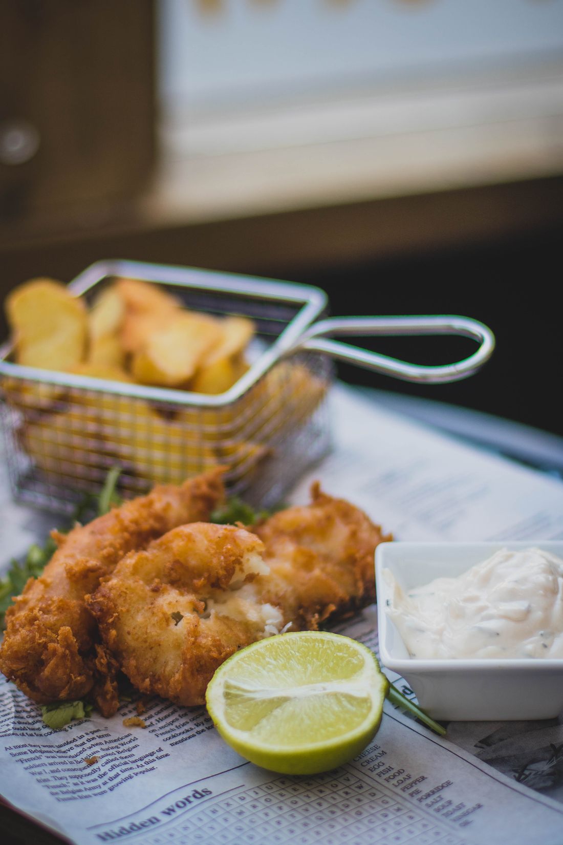 Fish and chips wrapped ready to take away