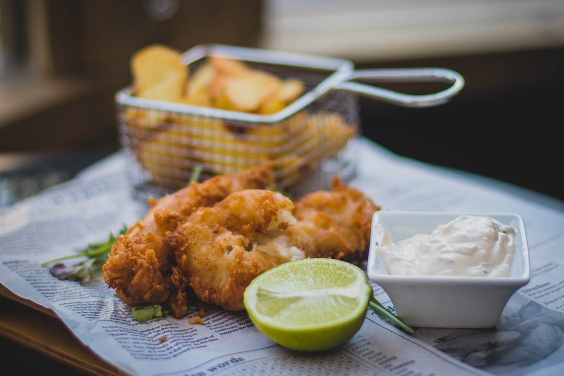 Fried Dish with Sliced Lime 