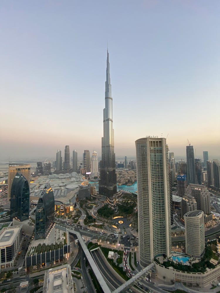 Aerial Shot Of Burj Khalifa In Dubai 