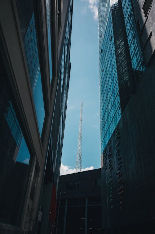 Foto profissional grátis de arranha-céus, centro da cidade, céu azul