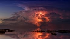 Reflection of Clouds on Body of Water