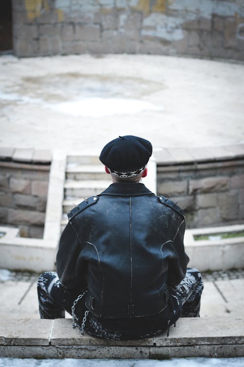 Základová fotografie zdarma na téma baret, kožená bunda, muž