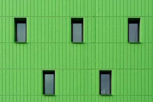 A Green Building with Windows