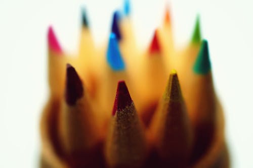 Free stock photo of coloured pencils, macro photography