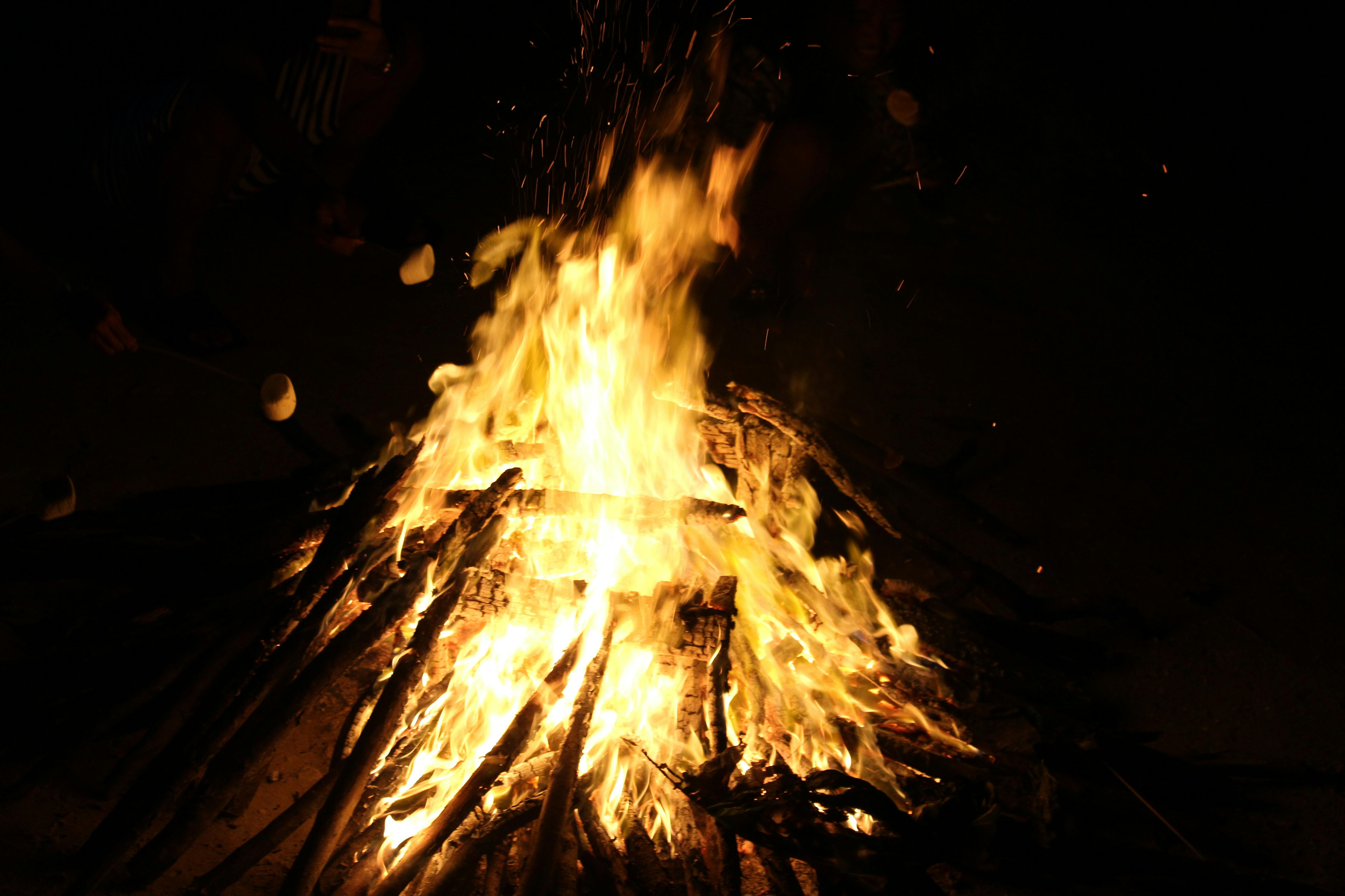 bonfire during night