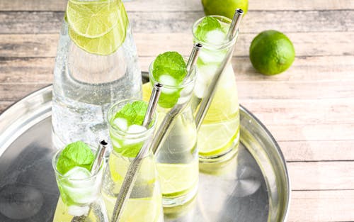 Lime Juice in a Glass Pitchers