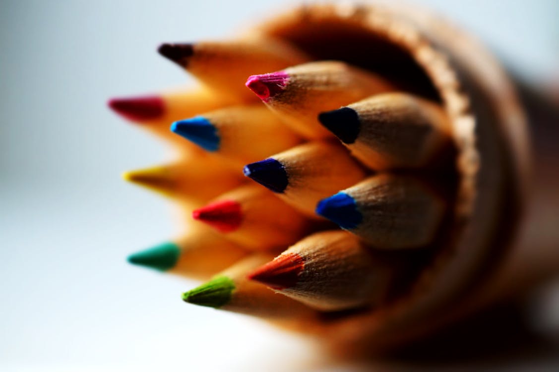 Free stock photo of color, coloured pencils, macro photography