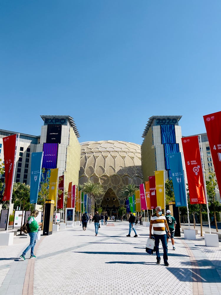 Buildings And Banners At Expo 2020, Dubai