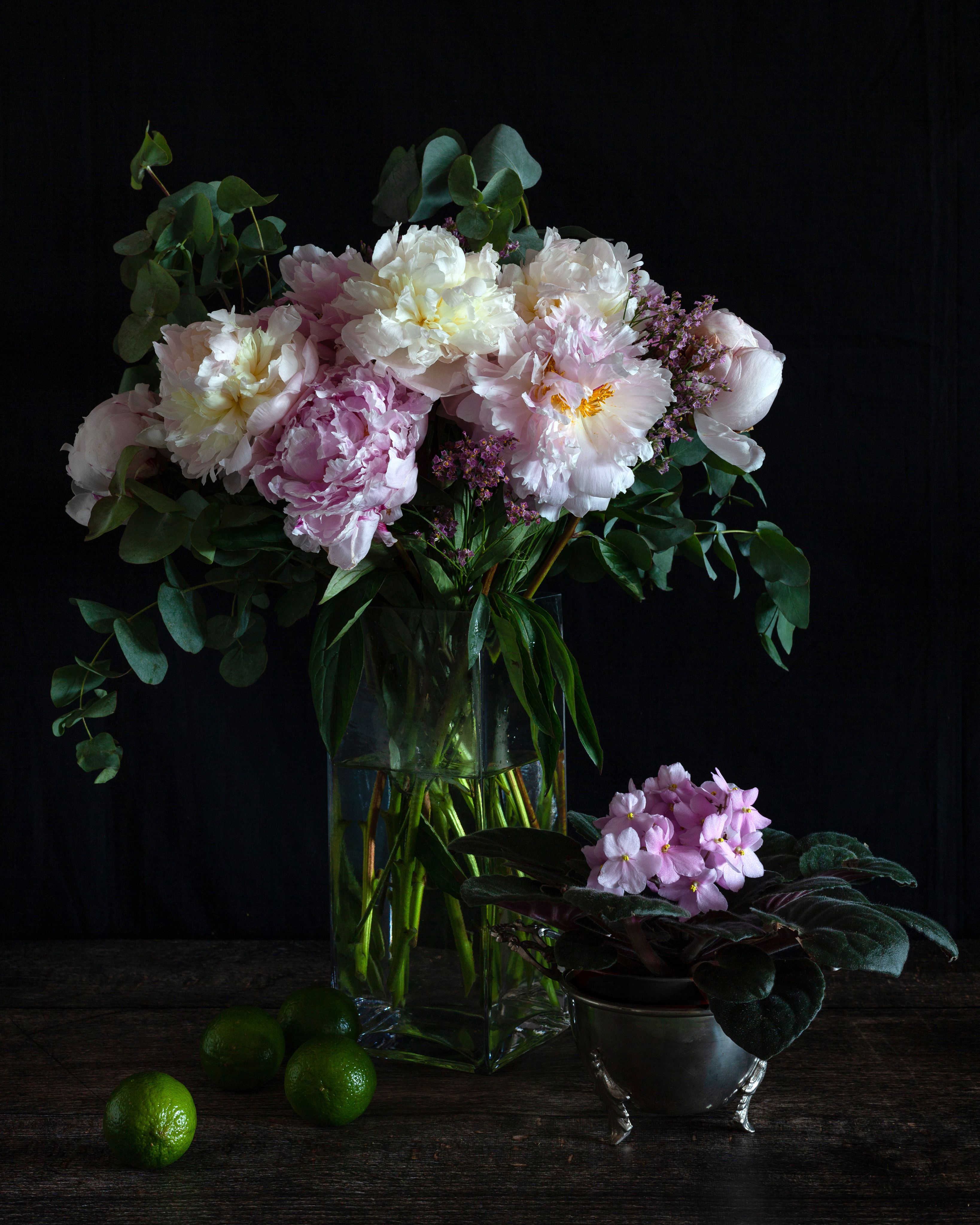 A Glass Vase with Peony Flowers · Free Stock Photo