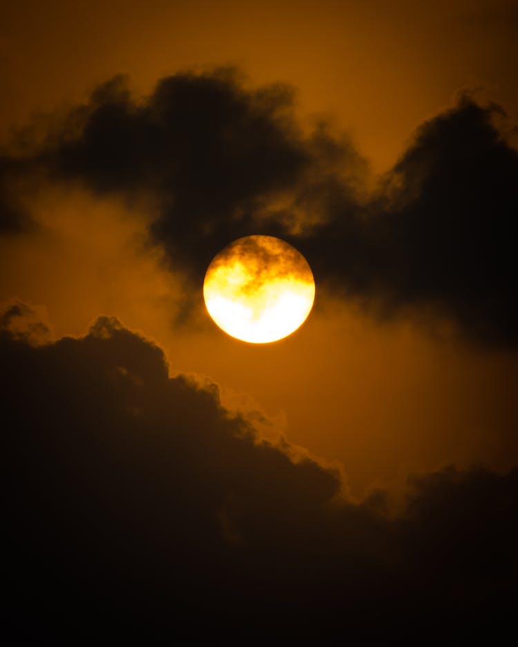 Photograph Of An Orange Moon