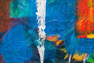 这幅色彩缤纷的抽象丙烯画，以充满活力的笔触和富有表现力的纹理呈现