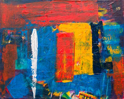 Free Dynamic abstract expressionist artwork with vivid colors and bold brushstrokes. Stock Photo