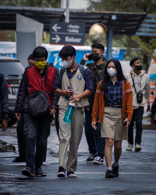 A Group of Students Walking Together