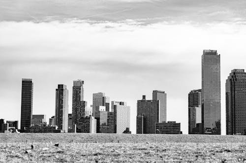 Free Grayscale Photograph of High-Rise Buildings in New York Stock Photo