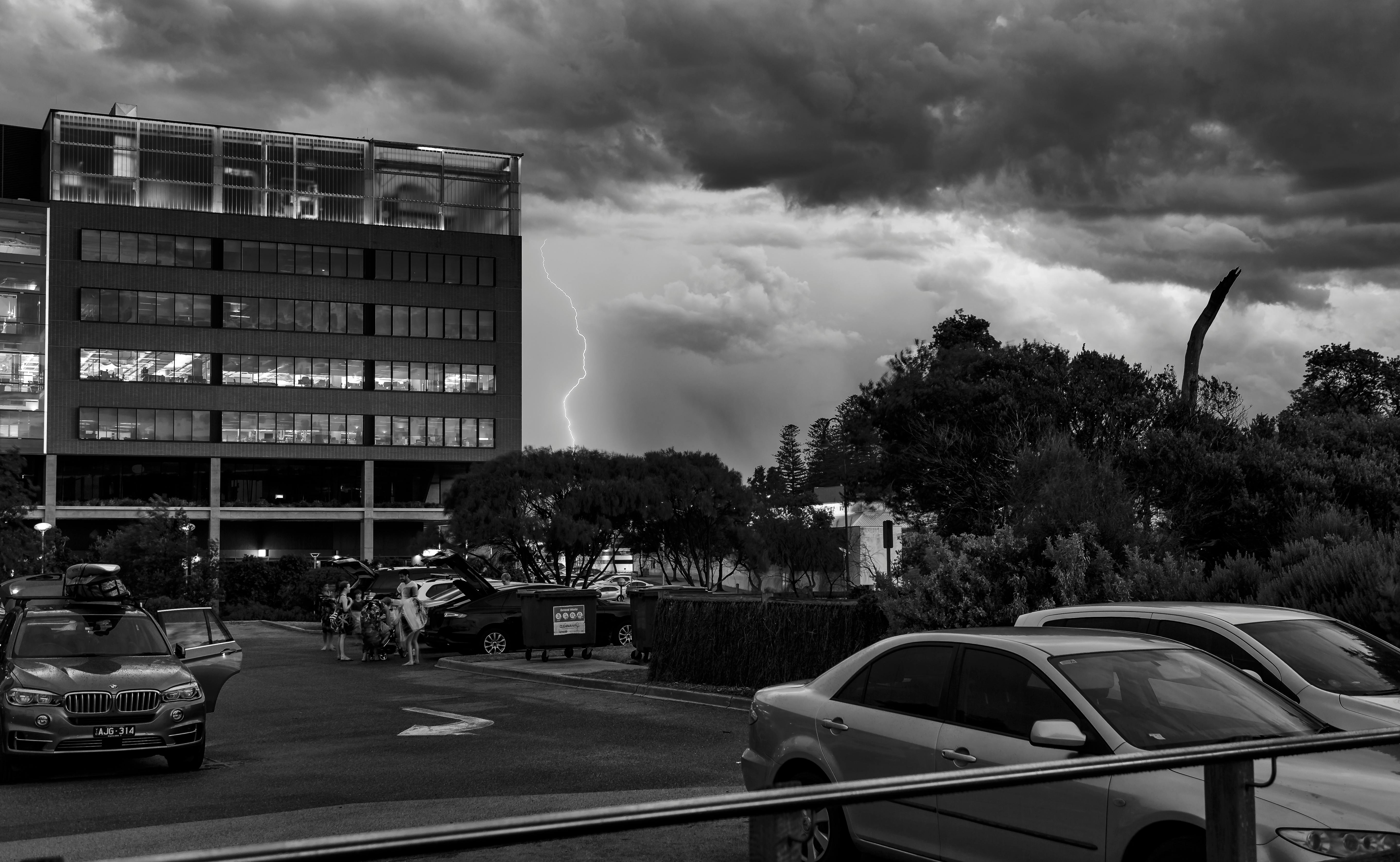 Free stock photo of black and white, lightning strike