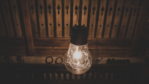 Free Bulb With String Lights Stock Photo