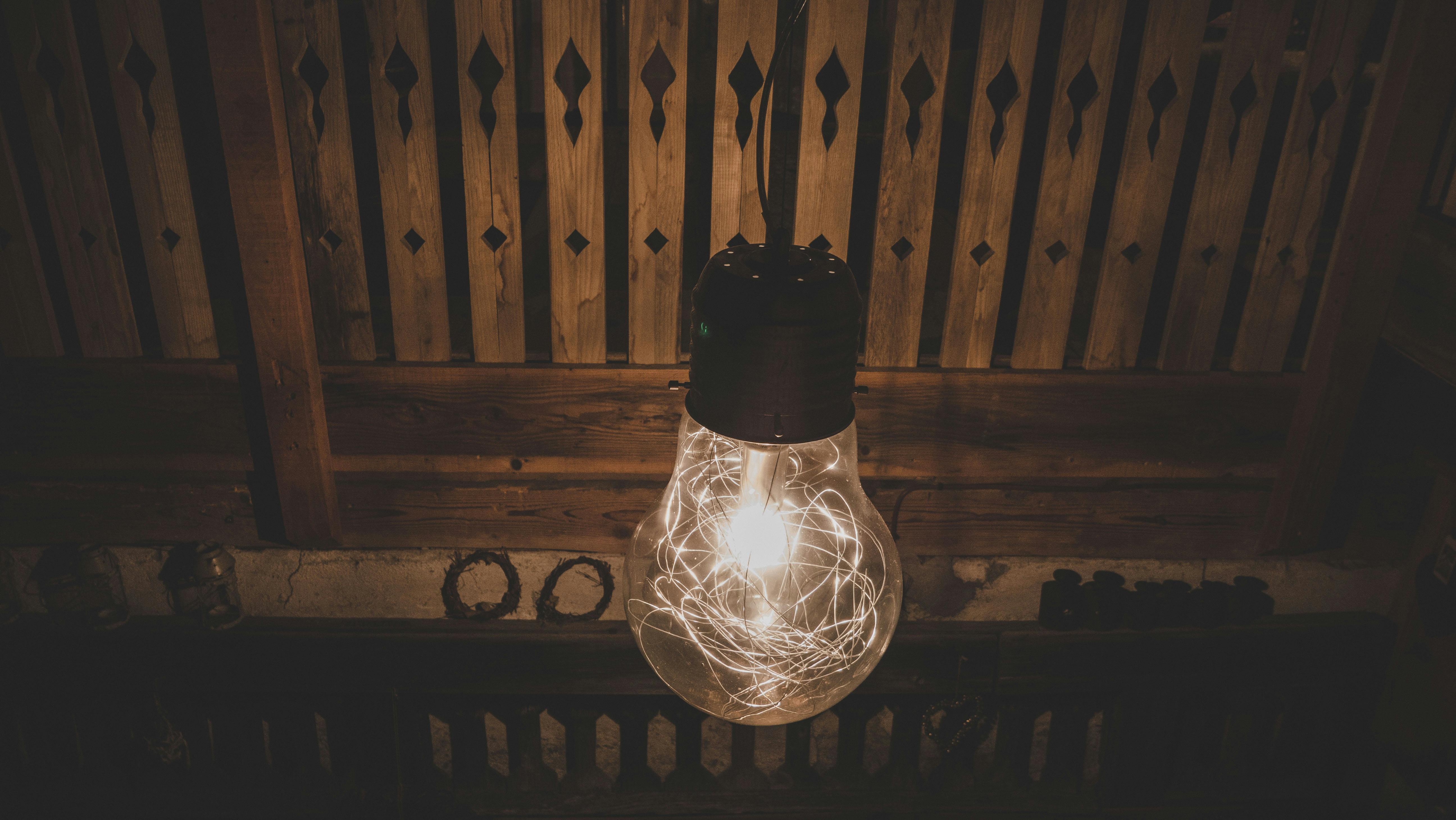 Bulb With String Lights Â· Free Stock Photo