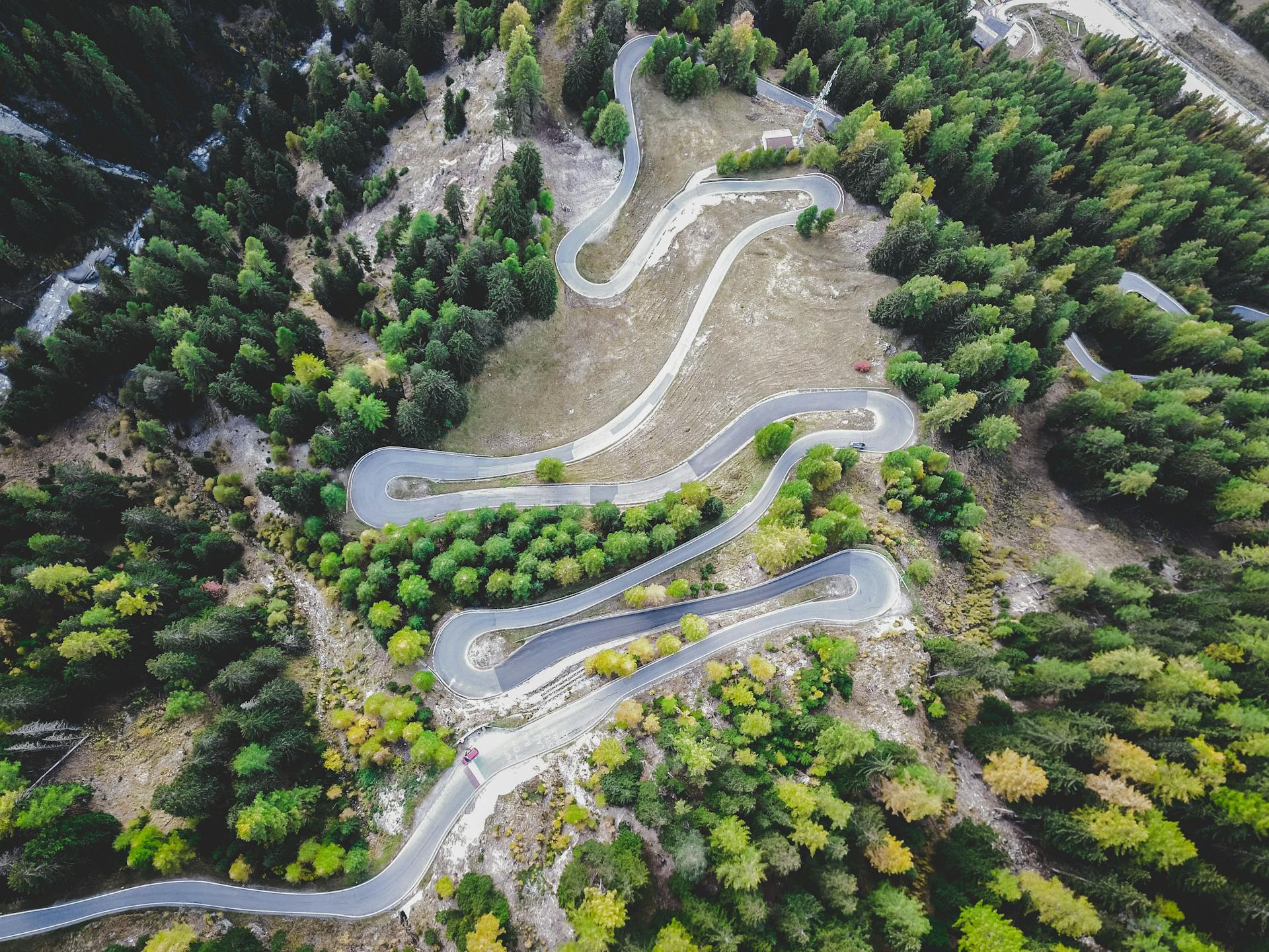 Aerial View of Mountain Road