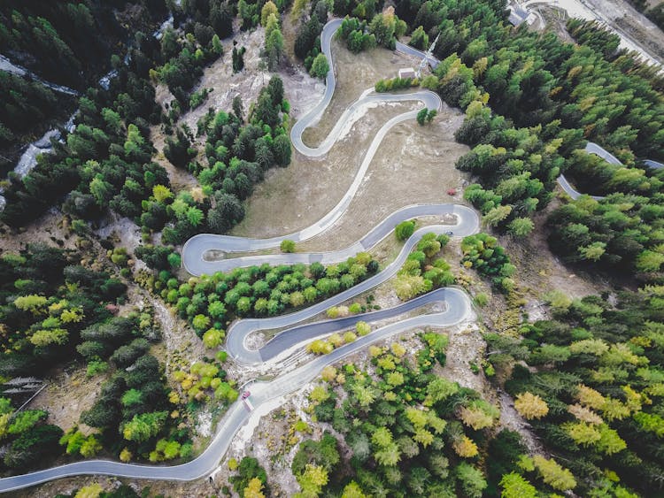 Aerial View Of Mountain Road