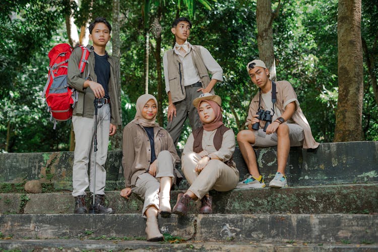 Group Of Teenagers In Hiking Attire