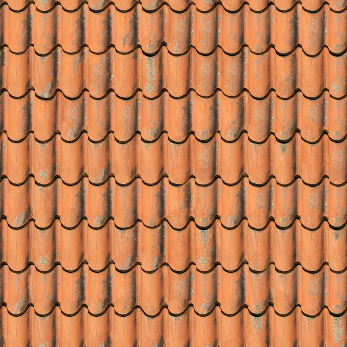 Terracotta roofing texture beside a membrane edge