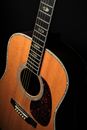 Brown Acoustic Guitar on Black Background