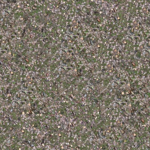 Free Seamless texture of rough ground with plants and small rocks, ideal for backgrounds. Stock Photo