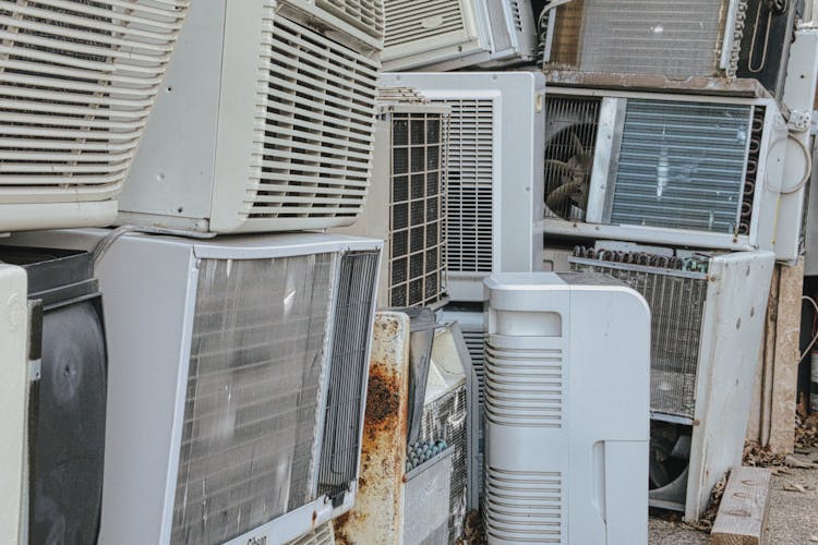 Photograph Of Broken Air Conditioners