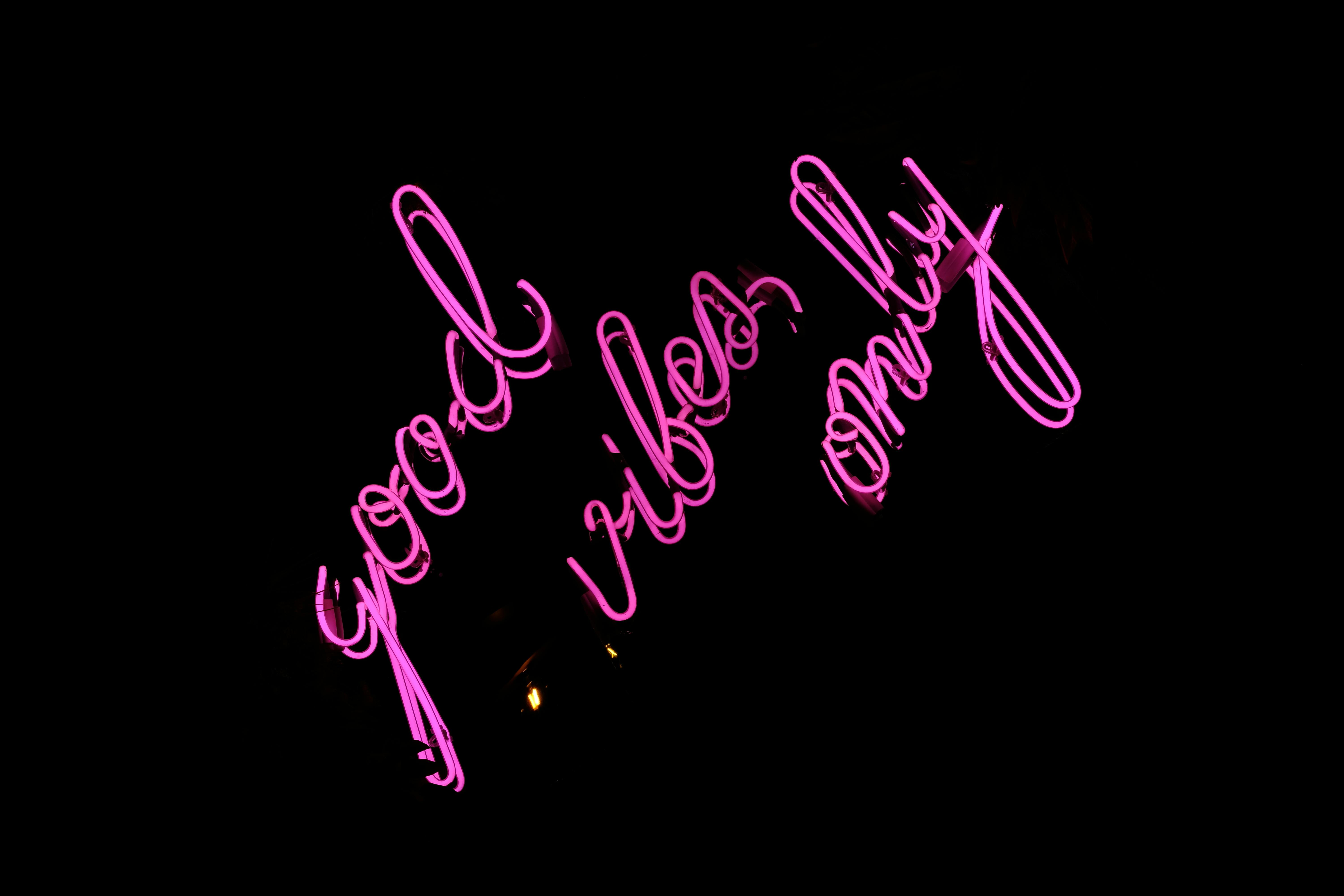 Download Good Vibes Neon Pink Aesthetic Vibes Wallpaper