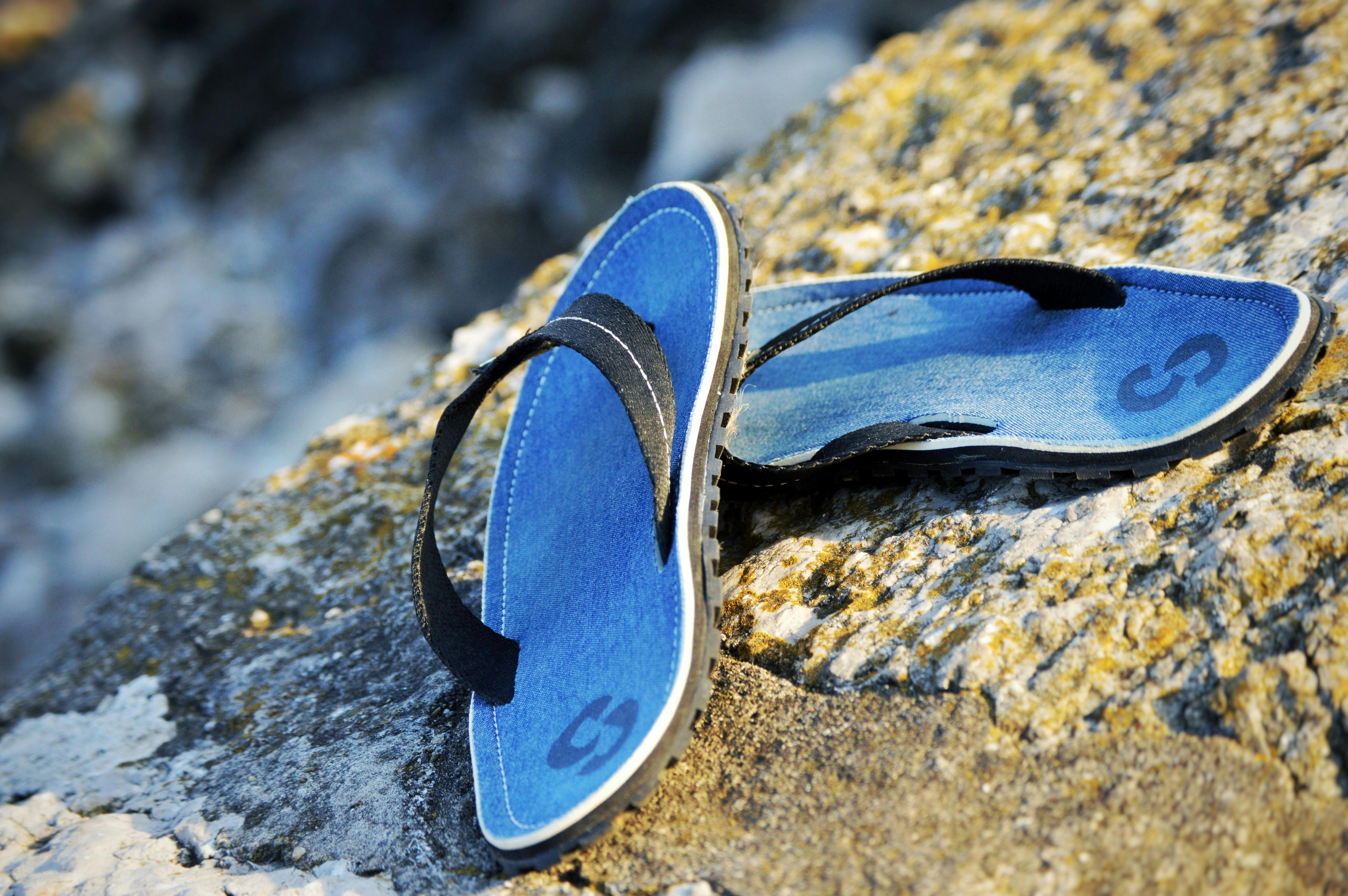 Free stock photo of beach, blue sandals, flip flops
