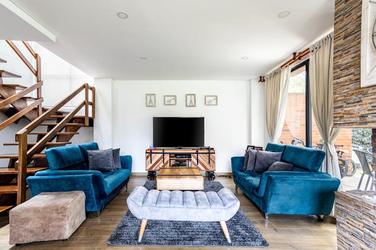 Velvet Sofas In The Living Room