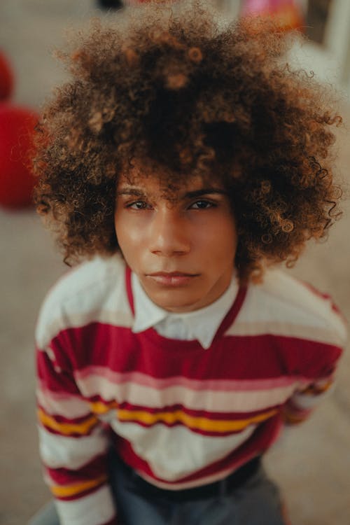 Portrait of Woman with Afro