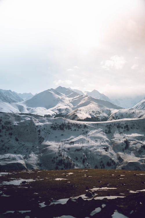 Free Landscape Photography of Snow Covered Mountains Stock Photo