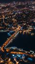 Aerial View of City during Night Time