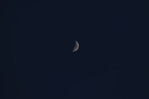 Crescent Moon on Dark Blue Sky