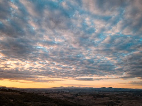 Landscape of Hills and a Sunset 