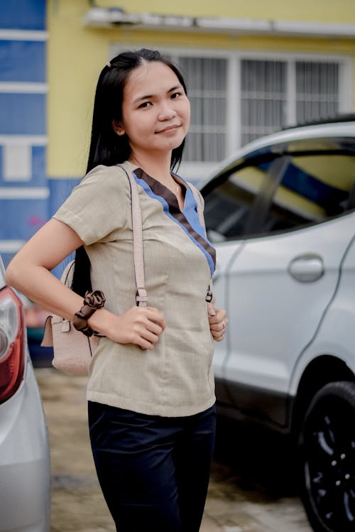 Beautiful College Student Wearing Her Uniform