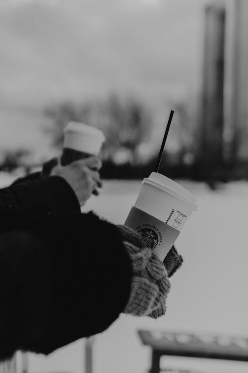 Základová fotografie zdarma na téma brčko, černá a bílá, drinky