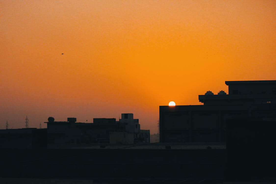 Free stock photo of beautiful sunset, cityscape, silhouette Stock Photo