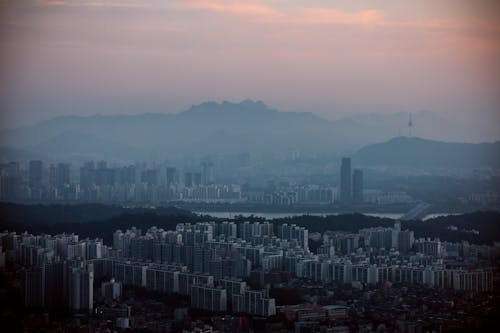 Drone Shot of the City of Seoul