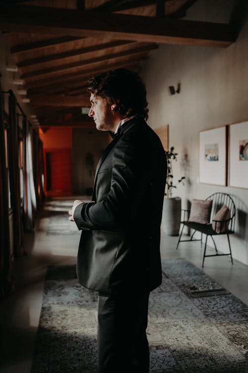 Free Photo of a Man in Black Suit Stock Photo