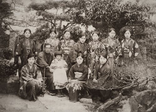 Young Japanese Women In Traditional Costume