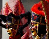Person in Red and Gold Costume