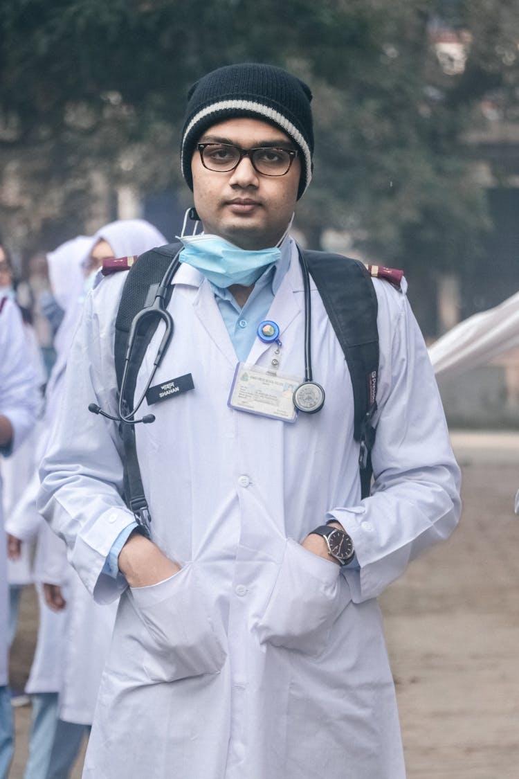 Doctor On A Street In Winter 