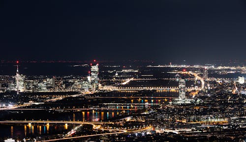 Free City of Vienna at Night Stock Photo
