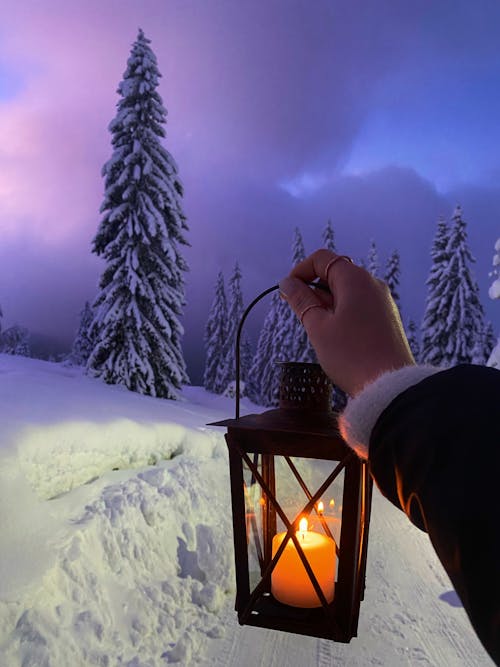 Free stock photo of dusk, lantern, mountains