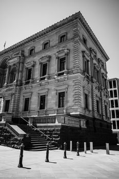 Grayscale Photo of Concrete Building