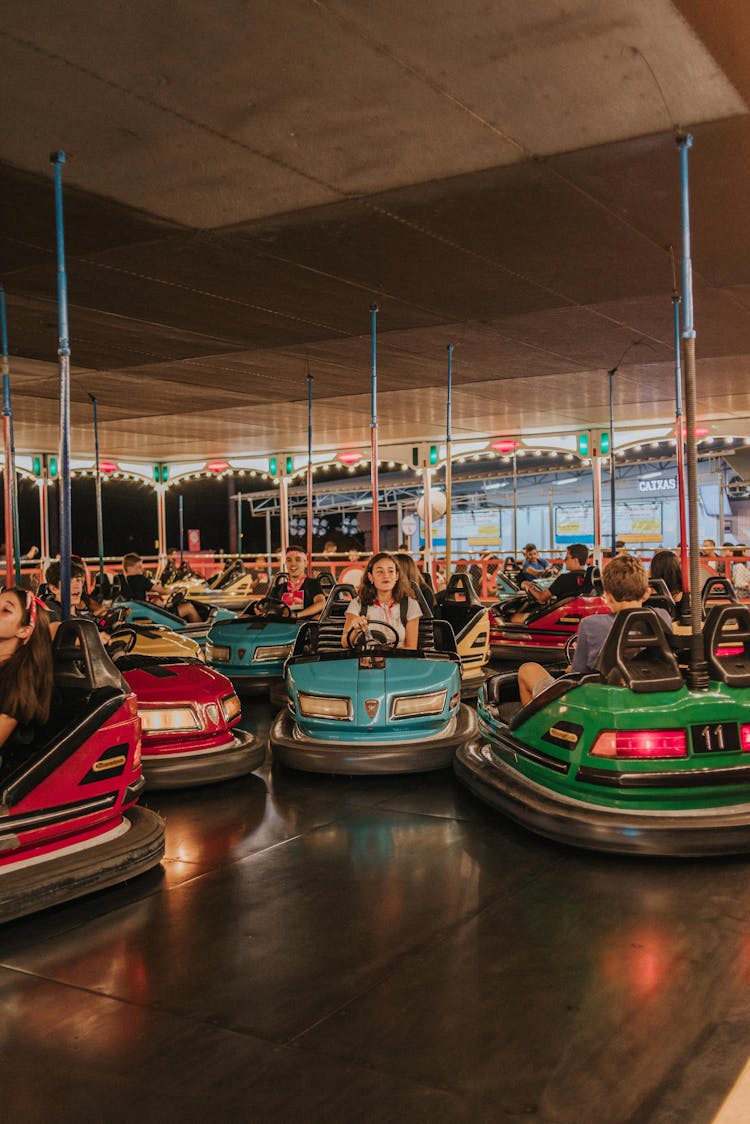 Bump Car Ride In A Theme Park