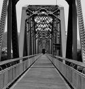 Grayscale Photo of a Bridge