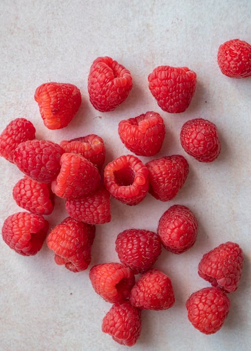 Raspberries in Close-up Photography